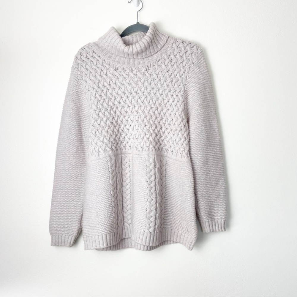 BODEN • Women’s Chunky Cable Knit Wool/Alpaca Turtleneck Sweater Size 14